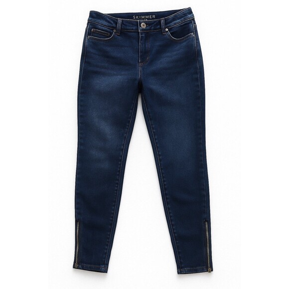 WHBM Size 4 Dark Blue Skinny Jeans with Ankle Zipper Detail - Picture 1 of 7